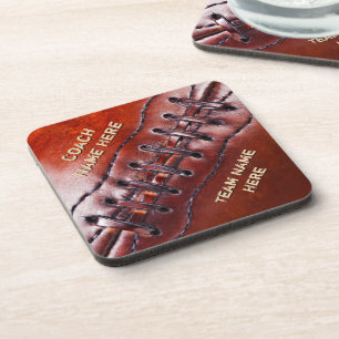 Persoonlijke voetbalcoasters voor coaches bier onderzetter