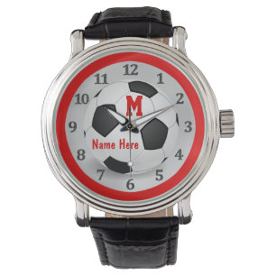 Persoonlijke Voetbalken met naam en monogram Horloge