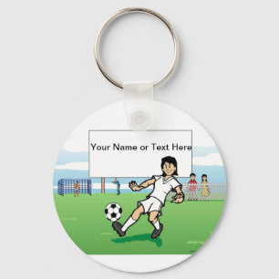 Persoonlijke Voetbalspeler, Jeugd - Vrouw Cartoon Sleutelhanger