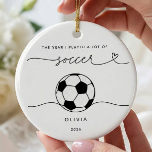Persoonlijke Voetbalspeler Kerst Ornament