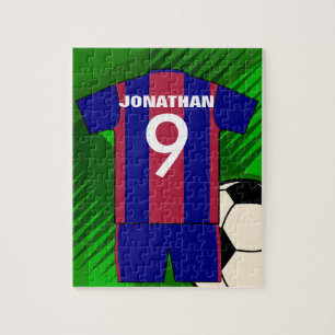 Persoonlijke voetbaltrui en bal legpuzzel