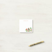 Persoonlijke vogel op roze bloemige Post-it-briefj Post-it® Notes (Op bureau)