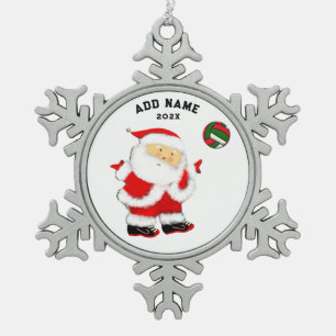 Persoonlijke volleybal cadeaus tin sneeuwvlok ornament