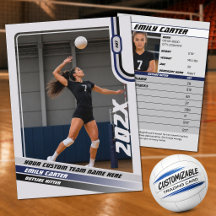 Persoonlijke Volleybal Ruilkaart Blauw Grijs