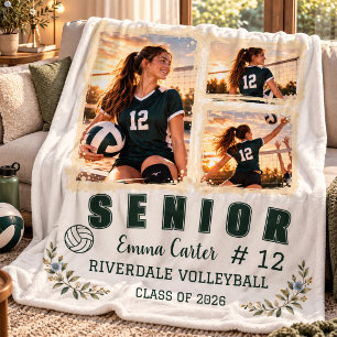 Persoonlijke Volleyball Senior Night Foto Fleece Deken