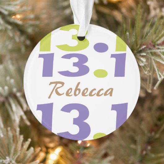 Persoonlijke voorzijde/achterzijde 13.1 halve mara ornament (Boom)