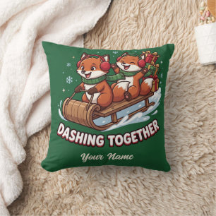 Persoonlijke Vos Kerstmis Aangepaste Naam Kussen