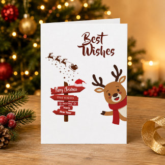 Persoonlijke vrolijke kerst feestelijke rendieren kaart