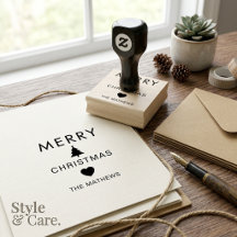 Persoonlijke vrolijke kerst rubberen stempel voor
