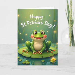 Persoonlijke vrolijke St. Patrick's Day kikker kaa Feestdagen Kaart