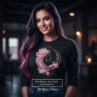 Persoonlijke Vrouwelijke Cirkel met Natuur T-shirt