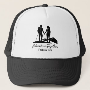 Persoonlijke Wandelaars Koppel Silhouet Minimalist Trucker Pet