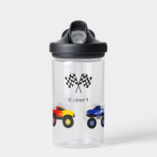 Persoonlijke waterfles met monstertrucks