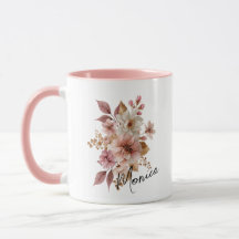 Persoonlijke waterverf bloemenmok