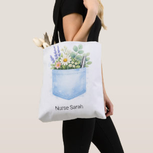 Persoonlijke waterverf bloemstukken zakdoek tas