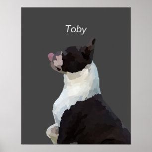 Persoonlijke Waterverf Boston Terrier Hond Poster