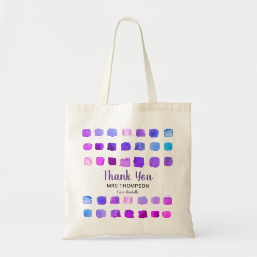 Persoonlijke Waterverf Dank u leraar Tote Bag (Voorkant)