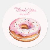 Persoonlijke Waterverf Donut Ronde Sticker (Voorkant)