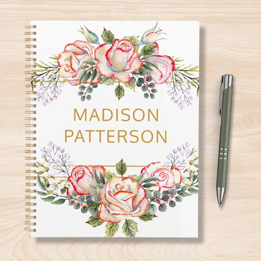 Persoonlijke Waterverf Floral Girly Chic Planner
