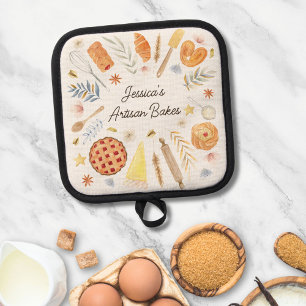 Persoonlijke Waterverf Gebak Bakkerij Bakker Pannenlap
