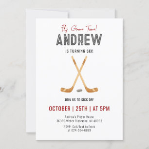 Persoonlijke Waterverf Hockey Verjaardagsfeestje Kaart