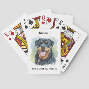 Persoonlijke Waterverf Huisdier Rottweiler Portret Pokerkaarten