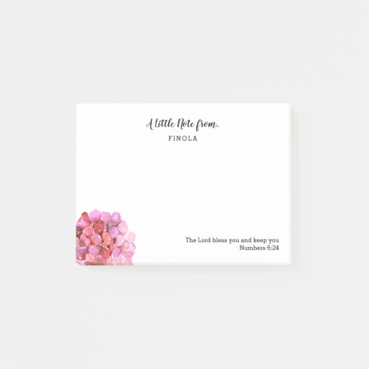 Persoonlijke Waterverf Hydrangea-scripts Post-it® Notes (Voorkant)
