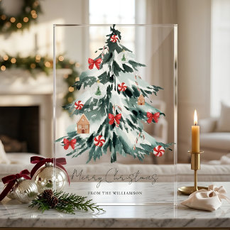 Persoonlijke Waterverf Kerstboom Acryl Bord