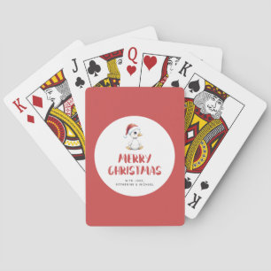 Persoonlijke waterverf Kerstgans Eend  Pokerkaarten