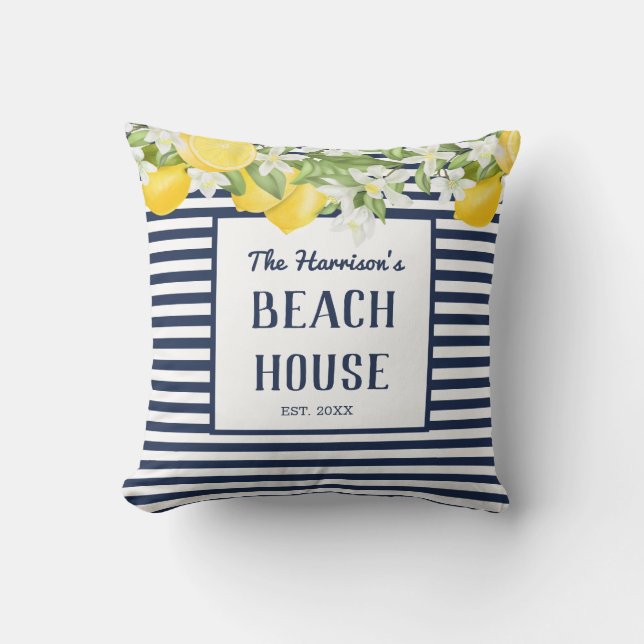 Persoonlijke Waterverf Lemons Lumbar Pillow Kussen (Voorkant)