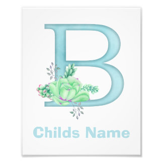 Persoonlijke Waterverf Letter B Fotoprint Foto Afdruk