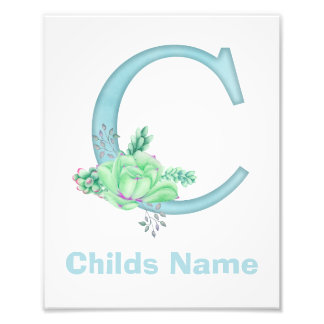 Persoonlijke Waterverf Letter C Fotoprint Foto Afdruk