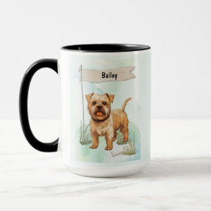 Persoonlijke waterverf Norfolk Terrier-hond Mok