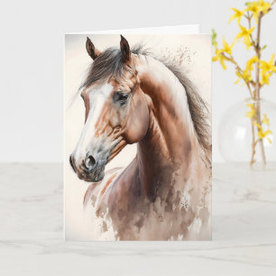 Persoonlijke Waterverf Paard Wenskaart Kaart