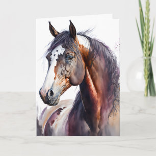 Persoonlijke Waterverf Paard Wenskaart Kaart