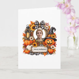 Persoonlijke Waterverf Pompoen Halloween Foto Na Kaart