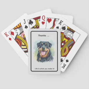 Persoonlijke Waterverf Portret van Rottweiler Huis Pokerkaarten