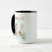 Persoonlijke waterverf Pyreneese herder hond Mok (Voorkant links)