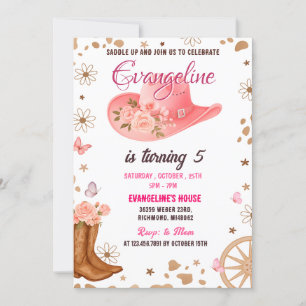 Persoonlijke Waterverf Roze Cowgirl Westerne Verja Kaart