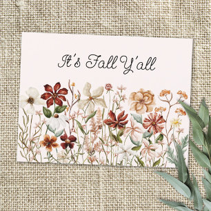 Persoonlijke waterverf vintage wilde bloemenweide briefkaart