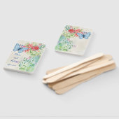 Persoonlijke waterverf vlinder en rode roos handwaaier (Niet-gemonteerd)