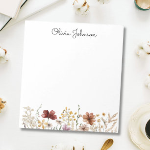 Persoonlijke Waterverf Wilde Bloem Mooie Bloemen Notitieblok