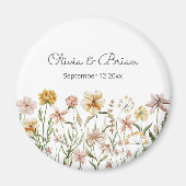 Persoonlijke Waterverf Wilde Bloemenweide Bloemen Magneet (Voorkant)