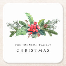 Persoonlijke waterverf winter botanische groenvoor