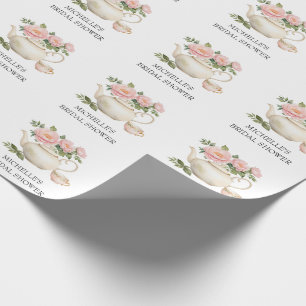 Persoonlijke waterverfteapartij bruidsbruiloft  cadeaupapier