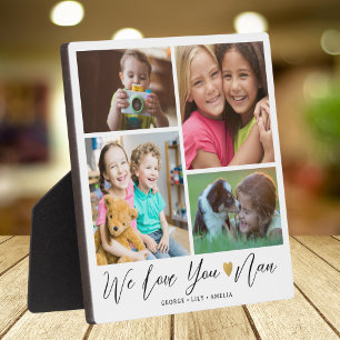 Persoonlijke We Love You Nan 4 Foto Collage Fotoplaat