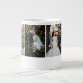 Persoonlijke Weddenfoto Collage Extra Grote Beker (Voorkant)