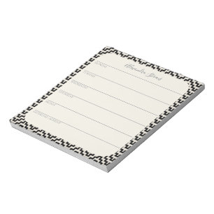 Persoonlijke weekplanner zwart-wit geometrisch notitieblok