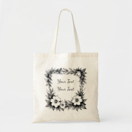 Persoonlijke weelderige bloemenframe-tas tote bag