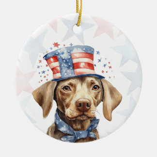 Persoonlijke Weimaraner-hond voor 4 juli Keramisch Ornament